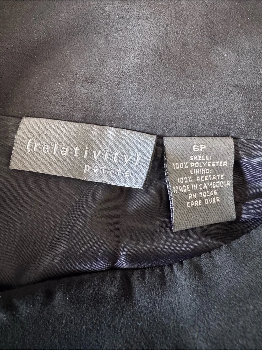Relativity Black A-Line faux suede Midi Skirt